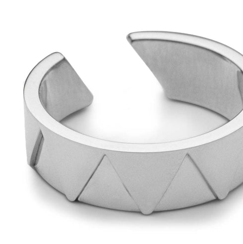 Skultuna & GtG Sharktooth Ring Wide Polished Steel
